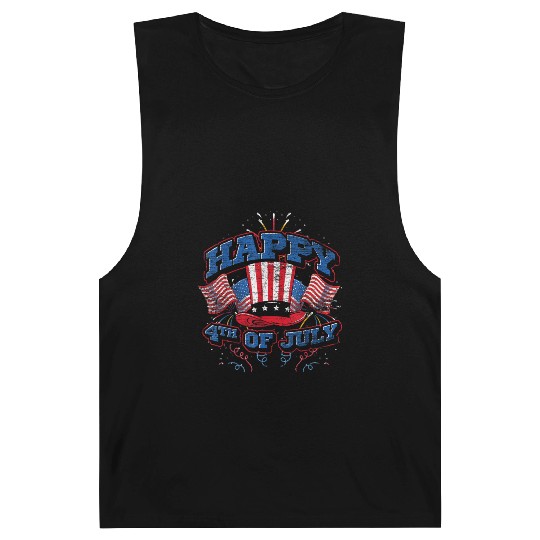 Happy 4th Of July US Flag Liberty American Barnard Tanks