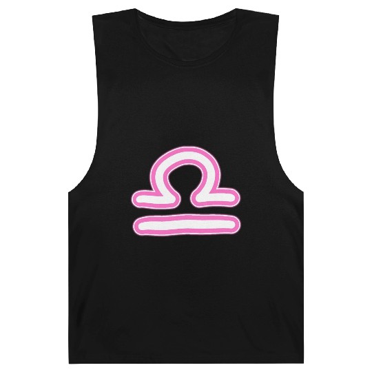Libra Zodiac Sign Neon Pink Barnard Tanks
