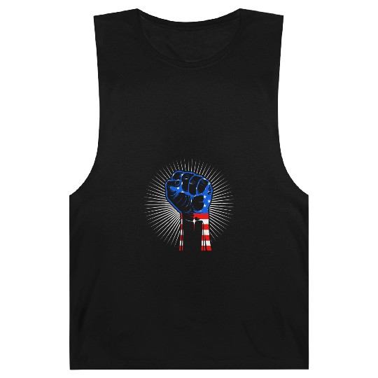 American Fist Stars and Stripes USA Party Barnard Tanks