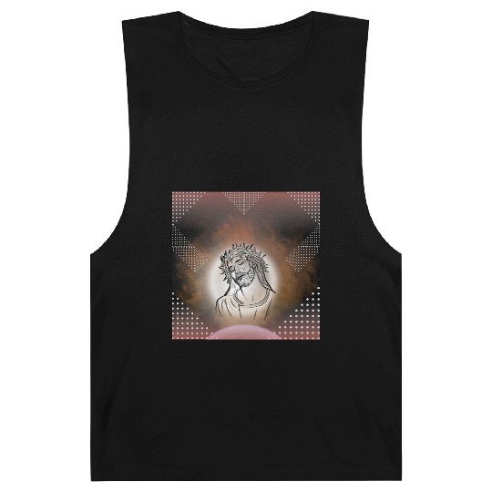 Sacred Jesus with Crown of Thorns Illustration Barnard Tanks