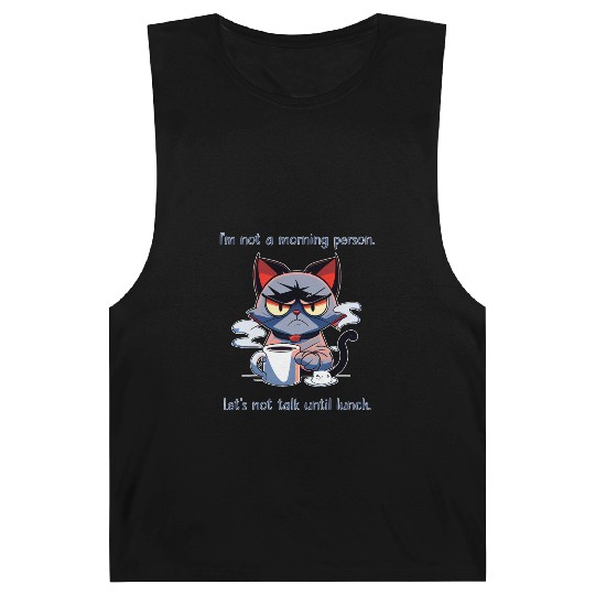 Grumpy cat morning person Barnard Tanks