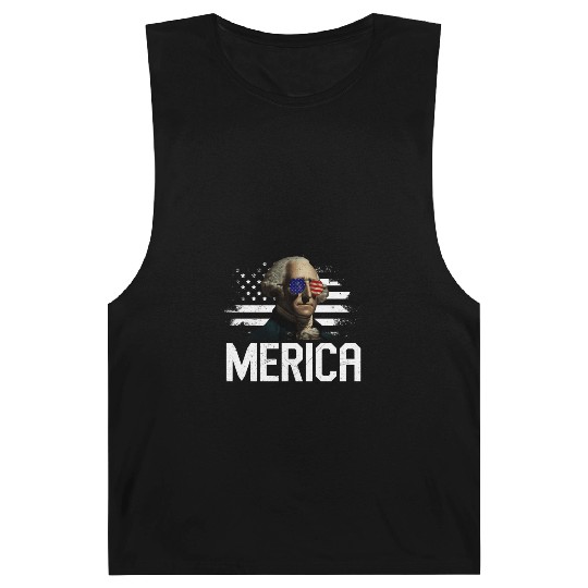 Merica George Washington Independence Day Barnard Tanks