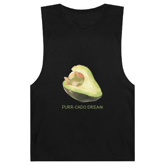 Purr-Cado Dream Funny Avocado Kawaii Cat Lover Barnard Tanks
