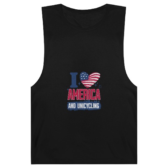 I Love America And Unicycling Barnard Tanks