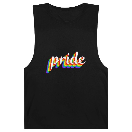 Happy Pride Rainbow Multi Color Gay Lesbian Lgbtq Barnard Tanks