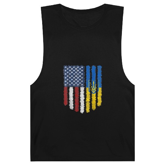 Ukrainian American Flag Ukraine Usa America Roots Barnard Tanks