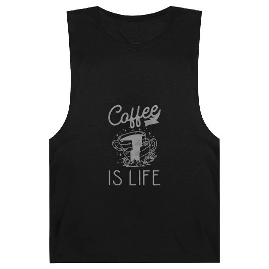 Coffee Is Life Coffee Lover Grey Barnard Tanks