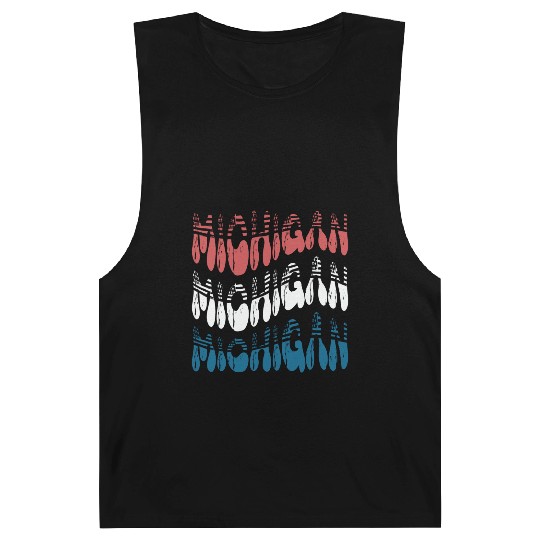 Michigan Red White Blue Cute Groovy Barnard Tanks