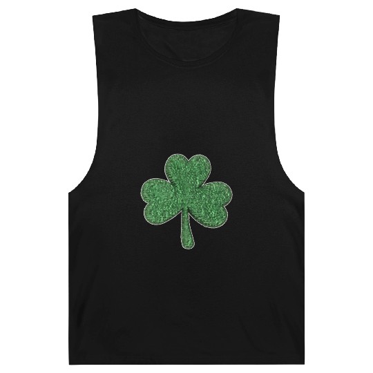 St Patrick'S Day Green Glitter-Clover Shamrock Barnard Tanks