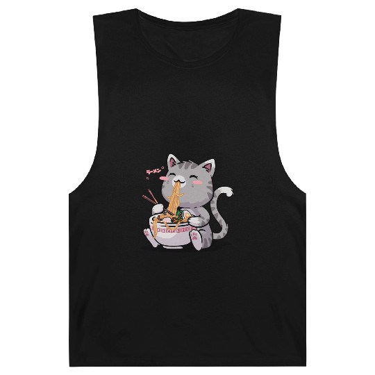 Kawaii Neko Cat Ramen Bowl Anime Otaku Japanese No Barnard Tanks