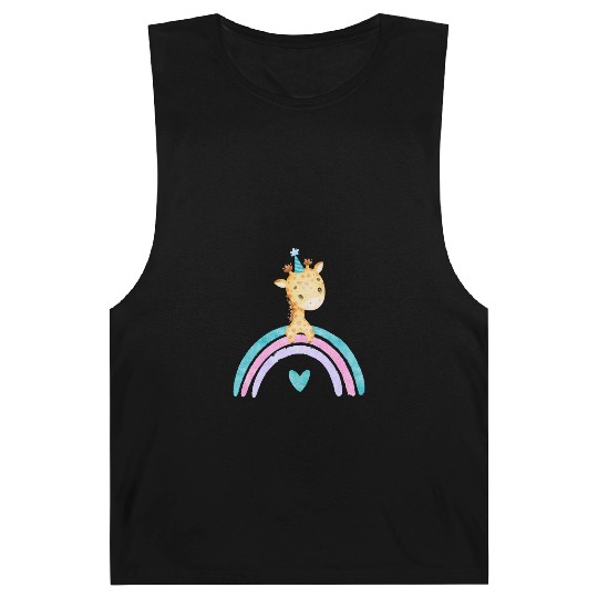 Cute Colorful Giraffe Barnard Tanks