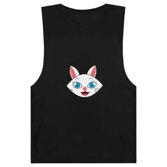 Mewsome White Cat Face Barnard Tanks