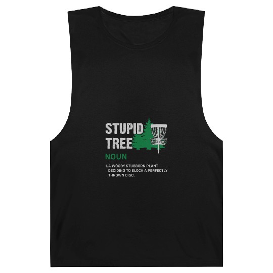 Funny Disc Golf Stupid Tree Art Frisbee Barnard Tanks