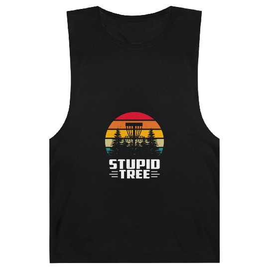 Funny Disc Golf Stupid Tree Art Frisbee Barnard Tanks