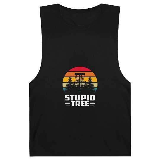Funny Disc Golf Stupid Tree Art Frisbee Barnard Tanks