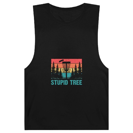 Funny Disc Golf Stupid Tree Art Frisbee Barnard Tanks