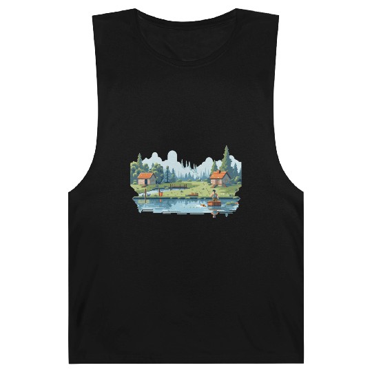 Fisherman Nature 8-bit style Barnard Tanks