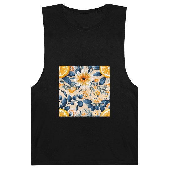 Yellow Lemon Floral Detailed Summer Collection 02 Barnard Tanks