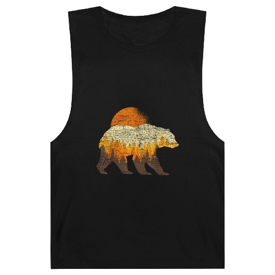 Full Moon Trees Wildlife Forest Bear Lover Barnard Tanks
