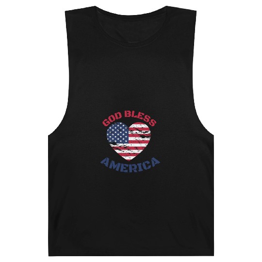 God Bless America, Heart Flag Shape. Barnard Tanks