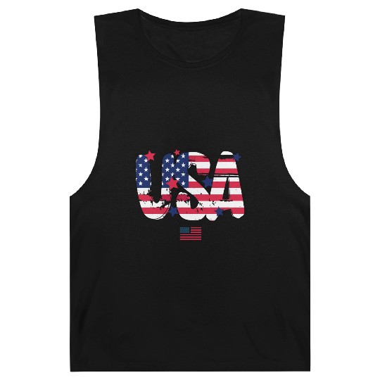 USA Flag Patriotic 4th of July America day of Barnard Tanks