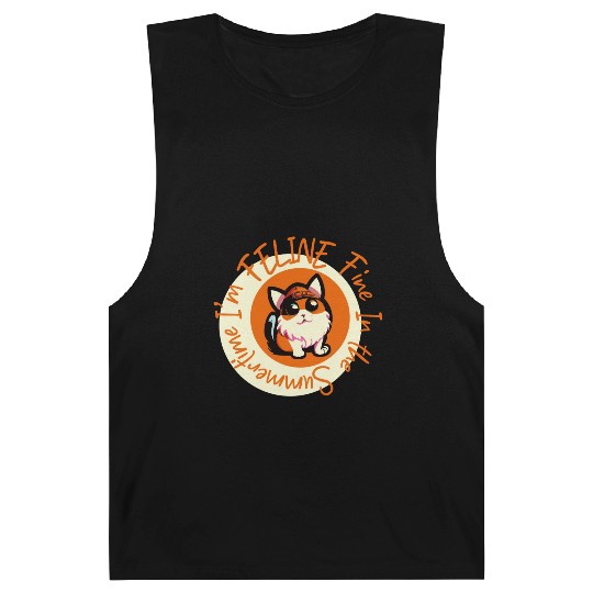 I'm FELINE Fine | Cat Lover Summer Animal Party Barnard Tanks