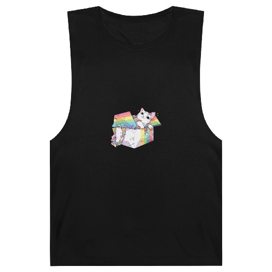 Rainbow Cat Lover Cute Kitty Animal LGBT Community Barnard Tanks