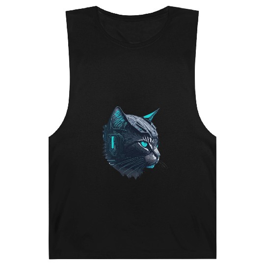 Digital cyberpunk Cat artwork Barnard Tanks