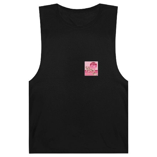 Cherry Blossom Barnard Tanks, Sakura Flowers Kanji Pocket