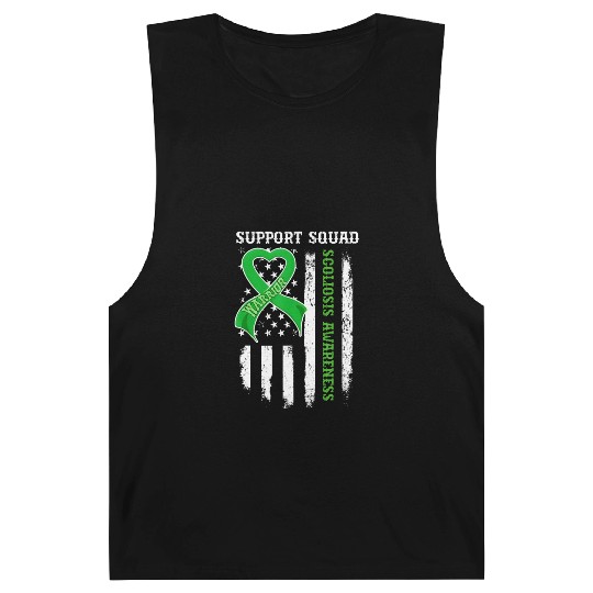 Usa Flag Support Squad Scoliosis Awareness Barnard Tanks