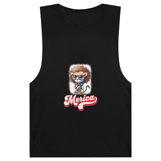 4th Of July Patriotic Lion Merica Barnard Tanks