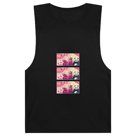 Cherry Blossom Barnard Tanks, Women's Panda Sakura Kawaii