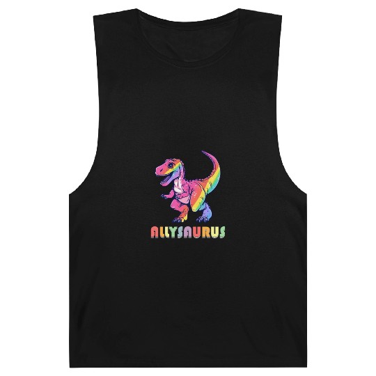 Allysaurus LGBT Transgender Dino Rainbow Lesbian Barnard Tanks