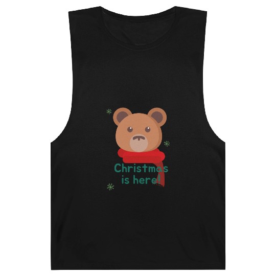 Brown Bear Merry Xmas Funny Gift green Barnard Tanks
