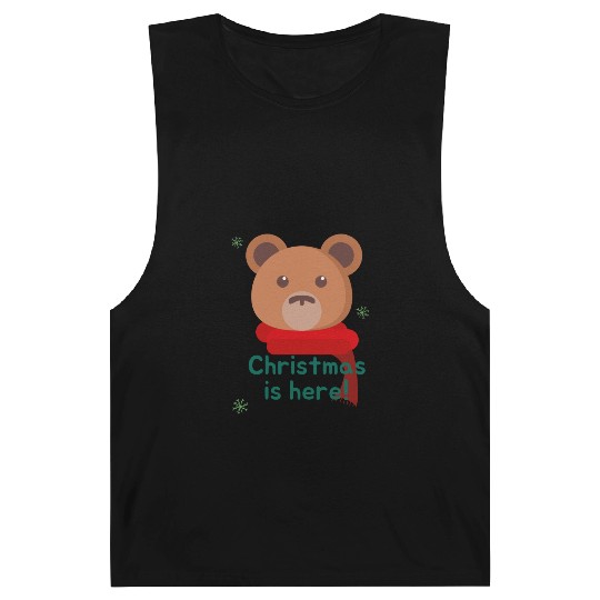 Brown Bear Merry Xmas Funny Gift green Barnard Tanks