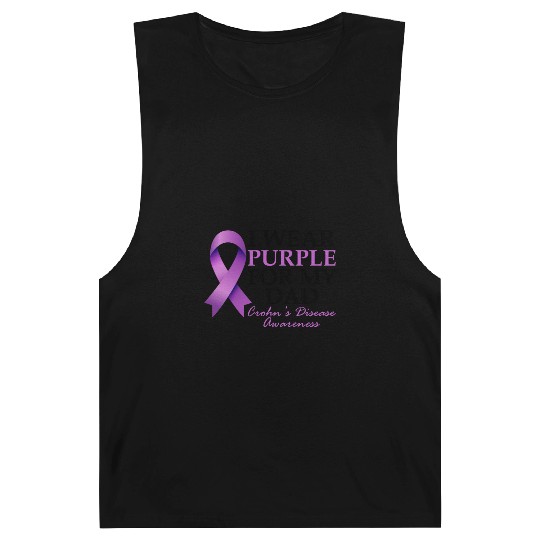 I Wear Purple For My Dad Crohn's Disease Tummy Barnard Tanks