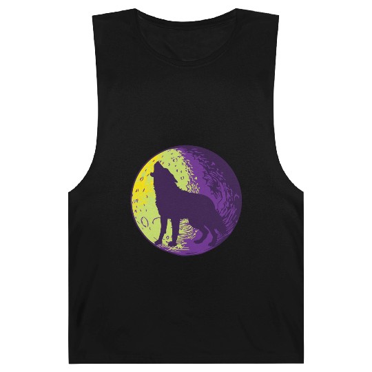 Howling wolf in the moon cool Barnard Tanks