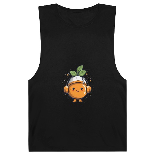 Orange Fruit Fruitarian Funny Cute Party Music Barnard Tanks
