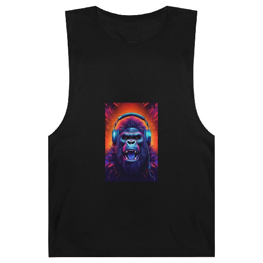 Gorilla Headphones music art Barnard Tanks