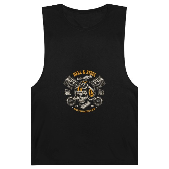 Hell And Steel Biker ull Motorcycle Men'S Barnard Tanks