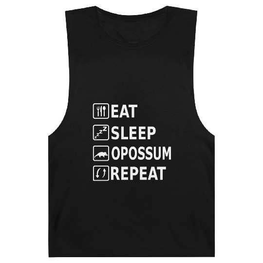 Eat Sleep Opossum Repeat Funny Saying Animal Barnard Tanks