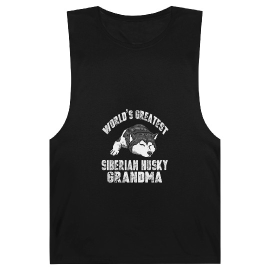 Distressed Siberian Husky Grandma Barnard Tanks