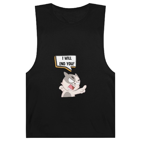 Angry Cat Saying I Will End You Barnard Tanks