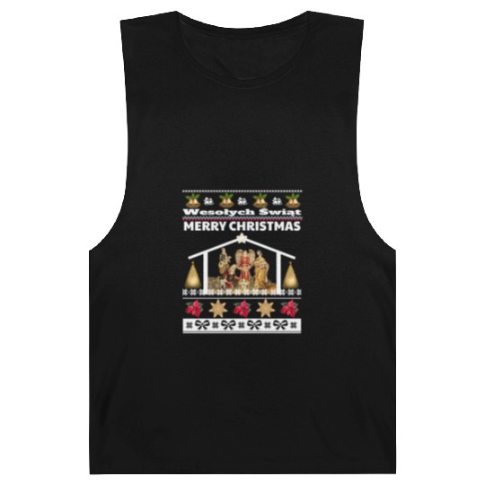 Polish Wesolych Swiat Nativity Scene Jesus Born Barnard Tanks