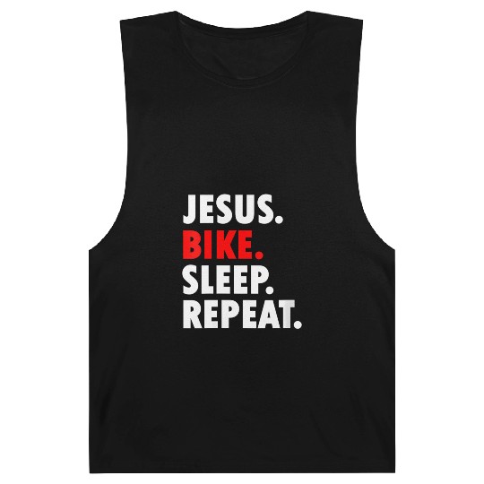 Jesus Bike Sleep Repeat - Novelty Hobby Barnard Tanks
