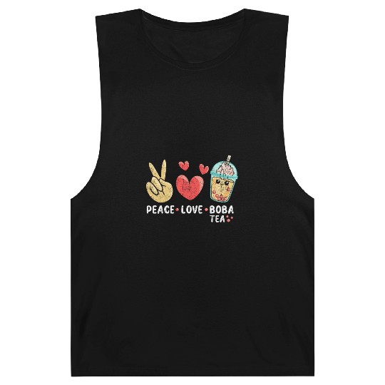 Peace Love Boba Tea Barnard Tanks