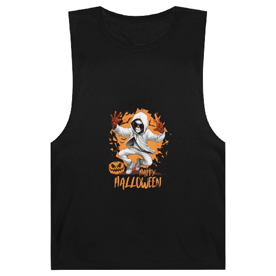 Halloween Skeleton Dabbing Hip Hop Barnard Tanks