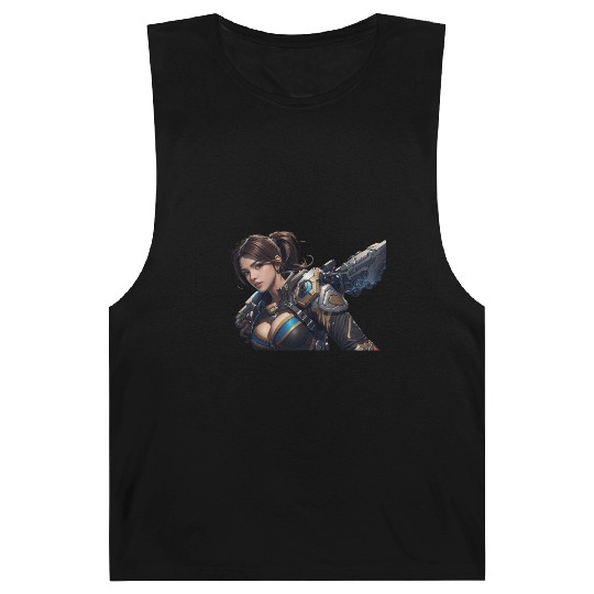 Sexy female gamer chick Barnard Tanks