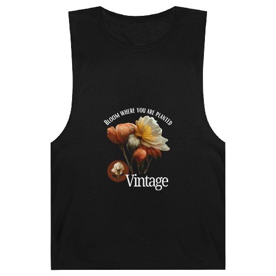 Brown Floral Life Quotes Vintage Barnard Tanks