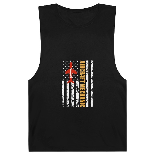 AIRCRAFT MECHANIC USA FLAG Barnard Tanks